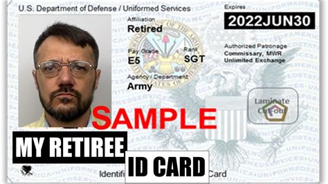 us id card for military retirees